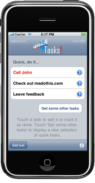 simpler than GTD, QuickTasks for iPhone